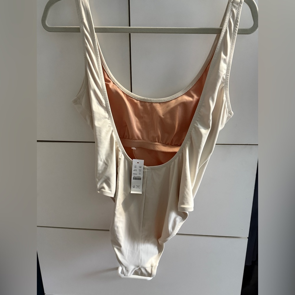 J. Crew Cream Heritage Scoopback Size 8 One-Piece Swimsuit - Picture 2 of 4